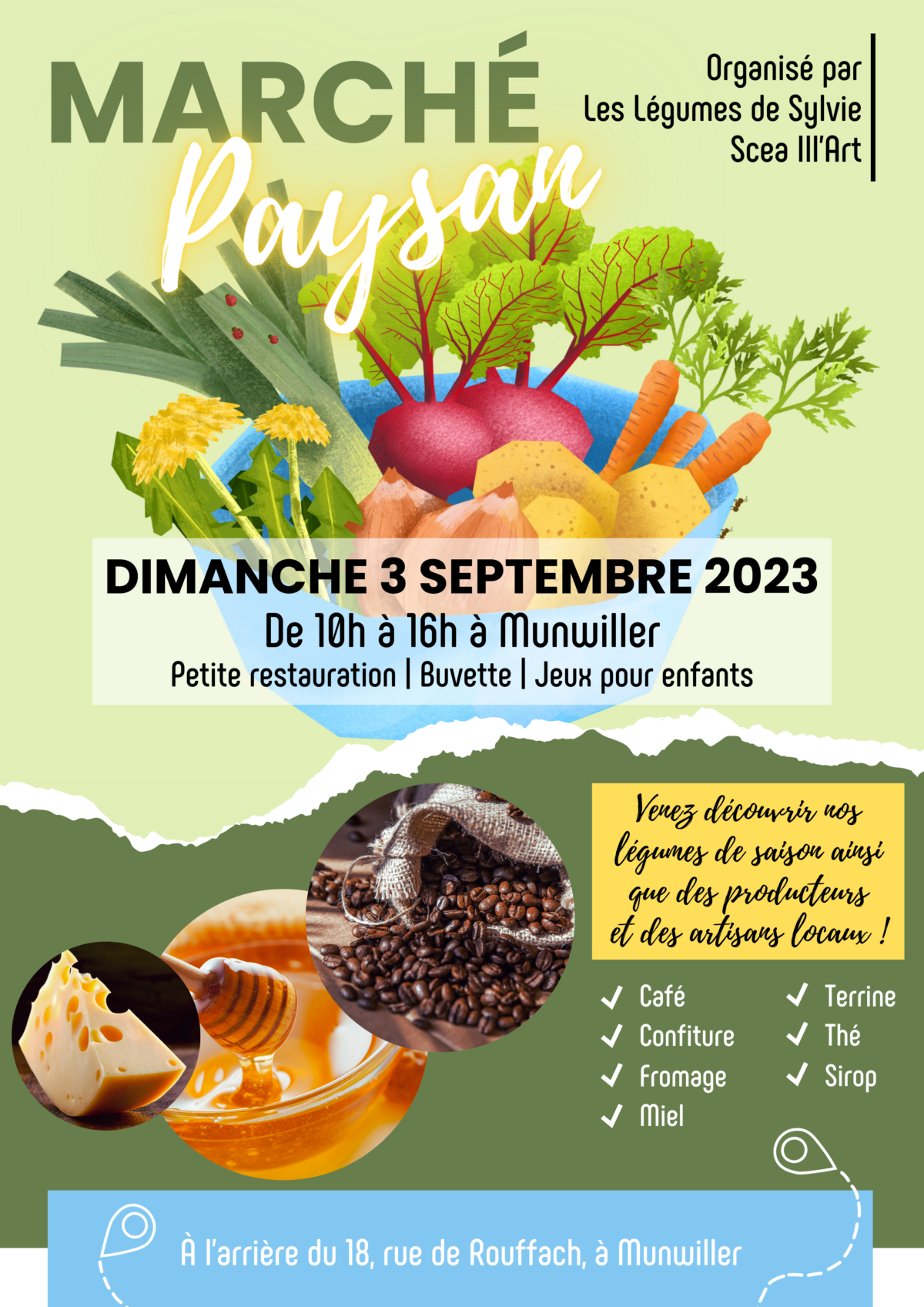 FLYER MARCHE PAYSAN CARINE | Légumes de sylvie Venez à la rencontre de l’équipe des légumes de Sylvie et de ses partenaires à Munwiller Illzach